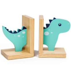 Sujetalibros infantil original y decorativo de madera con forma de dinosaurio