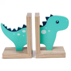 Sujetalibros infantil original y decorativo de madera con forma de dinosaurio