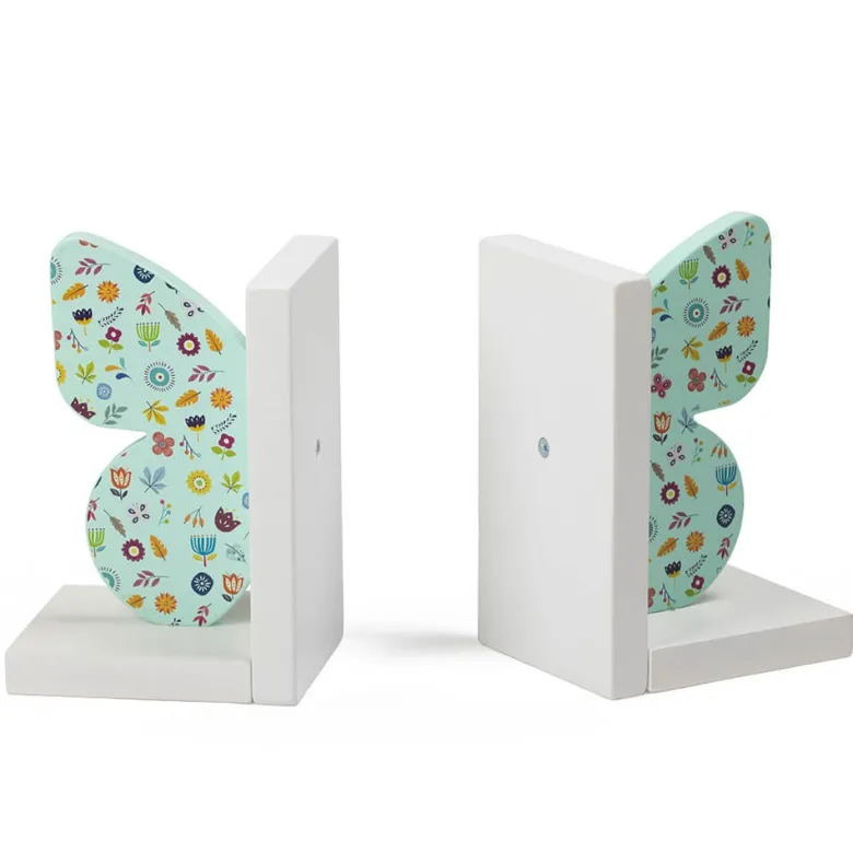 Sujetalibros infantil original y decorativo de madera con forma de mariposa