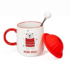 Taza de cerámica de 420ml con diseño navideño - Oso