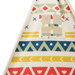 Tienda tipi para niños de madera y tela – Tribal